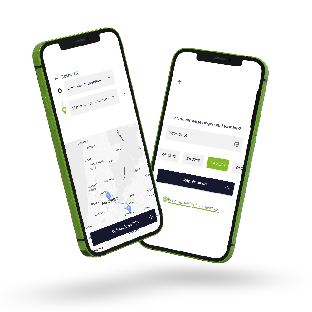 Rent A Bob app schermen
