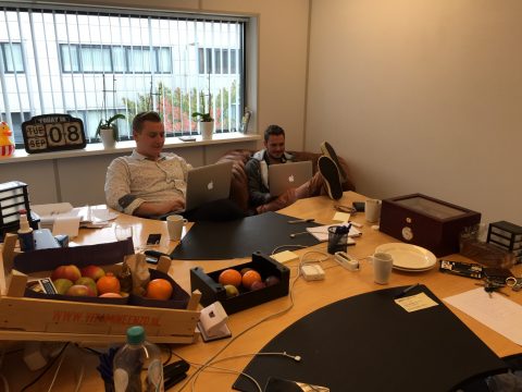 Gert-Jan en Jorn aan het werk